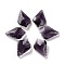 Faceted Glass Pendants, Leaf, Purple, 22x15.5x8.5mm, Hole: 1mm