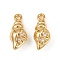 Ocean Theme Brass Micro Pave Cubic Zirconia Charms, Long-Lasting Plated, Nickel Free, Real 18K Gold Plated, Shell Shape, 11.5x5x4mm, Hole: 1mm