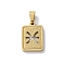 304 Stainless Steel Twelve Constellations Pendants, Real 18K Gold Plated, Rectangle Charm, Pisces, 17.5x12x2mm, Hole: 7.5x3.5mm