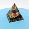 Resin Orgone Pyramid, for Stress Reduce Healing Meditation Attract Wealth Lucky Room Decor, Medium Orchid, 60x60x60mm