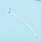 Brass Hair Sticks, Twist, S Shape, Updo Hair Pins Clips, Silver, 145x3x1.5mm, Hole: 1.6mm