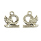 Tibetan Style Alloy Pendants, Number 2 with Angel, Cadmium Free & Nickel Free & Lead Free, Antique Silver, 14.5x12x3mm, Hole: 2mm