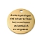 201 Stainless Steel Pendants, Message Charm, Flat Round Charm, Golden, 30x1.5mm, Hole: 2.5mm