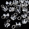 Faceted Transparent Glass Charms, with Iron Jump Ring, Butterfly, Clear, 13~14x9.8x6mm, Hole: 4mm