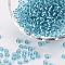 6/0 Glass Seed Beads, Silver Lined Round Hole, Round, Pale Turquoise, 4mm, Hole: 1.5mm, about 442 beads/30g