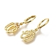 Серьги-кольца из латуни с прозрачным фианитом EJEW-M045-01W-2