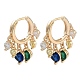 Серьги-кольца из настоящей позолоченной латуни 18 карат EJEW-L269-030G-1