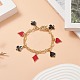 Браслет с подвеской из сплава игральных карт BJEW-JB09935-2