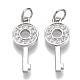 Латунные микропаве прозрачные подвески с фианитом KK-N227-16P-NF-1