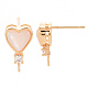 Серьги из латуни с микропейвом и прозрачным фианитом KK-T062-217G-NF-2
