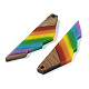 Подвески Pride на тему радуги из смолы и орехового дерева WOOD-K012-12A-2