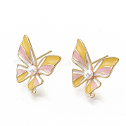 Медные серьги с эмалью KK-T051-45G-NF
