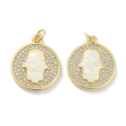 Латунные микропаве прозрачные подвески с фианитом KK-L213-039G-02-1