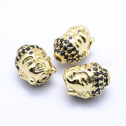 Латунные микро проложить кубического циркония бусы ZIRC-L070-14G-1