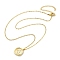 304 Stainless Steel Cubic Zirconia Constellation Flat Round Pendants, Cable Chain Necklaces, Golden, Cancer, 15.35 inch(39cm)