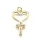 Brass Micro Pave Cubic Zirconia Pendants, Cross & Heart, Long-Lasting Plated, Lead Free & Cadmium Free, Rack Plating, with Jump Ring, Real 18K Gold Plated, 23x15x2mm, Hole: 3.5mm