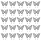 50Pcs Alloy Rhinestone Pendants, Cadmium Free & Lead Free, Butterfly Charms, Platinum, 16.5x19x2mm, Hole: 2mm
