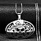 Oval with Skull 201 Stainless Steel Pendant Necklaces, with Enamel, Stainless Steel Color, 20.24 inch(51.4cm)