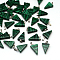 Triangle Dyed Malachite Pendants, with Platinum Tone Brass Findings, 22~25x14~15x5~7mm, Hole: 2x7mm