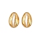 304 Stainless Steel Charms, Ion Plating(IP), Shell Shape, Real 18K Gold Plated, 14x9x2mm, Hole: 11.5x2mm
