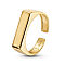 925 Sterling Silver Cuff Rings, Open Rings, with 925 Stamp, Real 18K Gold Plated, Size 7, 17mm
