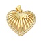 Mother's Day Brass Micro Pave Clear Cubic Zirconia Pendants, Cadmium Free & Lead Free, Heart, Real 16K Gold Plated, 19x20x3mm, Hole: 5x4mm