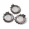 Natural Quartz Crystal Pendants, Rock Crystal Pendants, Dragon Charms, with Rack Plating Antique Silver Tone Alloy Findings, Cadmium Free & Lead Free, 43x41x6mm, Hole: 7x8.5mm