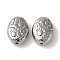 Tarnish Resistant 304 Stainless Steel Beads, Oval with Sun, Stainless Steel Color, 8x6x3mm, Hole: 1mm