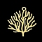 201 Stainless Steel Pendants, Laser Cut, Coral Shape, Golden, 23.5x22x1mm, Hole: 1.8mm