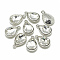 Alloy Glass Charms, Faceted, teardrop, Platinum, Clear, 14.5x9x5mm, Hole: 1.5mm