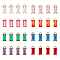 32Pcs 8 Colors Transparent Glass Charms, with Brass Findings, Faceted, Rectangle, Light Gold, Mixed Color, 8.5x4x3mm, Hole: 1mm, 4pcs/color
