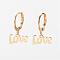 304 Stainless Steel Leverback Earrings, Hypoallergenic Earrings, , Love, Golden, 21mm, Pin: 1mm