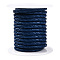 Braided Cowhide Leather Cord, Leather Rope String for Bracelets, with Cotton Thread inside, Marine Blue, 3mm, about 8.74 yards(8m)/roll