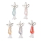 Acrylic with ABS Plastic Imitation Pearl Pendants, with Iron and Alloy Findings, Angel, Mixed Color, 49.5x22x13.5mm, Hole: 3mm
