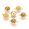 Brass Magnetic Clasps with Loops, Flower, Golden, 12.7x19.5x9.2mm, Hole: 1.8mm