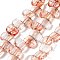 Transparent Glass Imitation Gemstone Beads Strands, Rectangle, Coral, 17x12.5x7.5~8mm, Hole: 1.2mm, about 28pcs/strand, 13.78 inch(35cm)