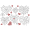Glass Hotfix Rhinestone, Iron on Appliques, Costume Accessories, for Clothes, Bags, Pants, Heart Pattern, 297x210mm
