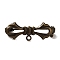 Brass Brooches Findings, Cadmium Free & Lead Free, Bowknot, Antique Bronze, 10x28x1mm