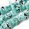 Natural Trochid Shell/Trochus Shell Beads Strands, Dyed, Nuggets, Pale Turquoise, 5~22x7~15x3~8mm, Hole: 1.2mm, about 65~70pcs/strand, 14.69~15.35''(37.3~39cm)