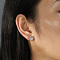 925 Sterling Silver Micro Pave Clear Cubic Zirconia Oval Stud Earrings, Real Platinum Plated, 7x5mm