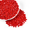 Baking Paint Glass Seed Beads, Heart, Crimson, 3.5x4.5x4.5mm, Hole: 1mm, about 7620pcs/pound
