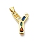 Brass Micro Pave Clear Cubic Zirconia Pendants, with Jump Ring, Lead Free and Cadmium Free, Long-Lasting Plated, Rack Plating, Letter Charms, Real 18K Gold Plated, Letter Y, 19~21x9.5~20x2.7mm, jump ring: 5x1mm, 3mm inner diameter.