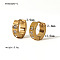 Stylish Stainless Steel Hoop Earrings, with Clear Cubic Zirconia, Golden, 13.6x3.9x2.4mm