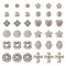 Pandahall 120Pcs 12 Styles Tibetan Style Alloy Beads, Mixed Shapes, Antique Silver, 4.5~104x4.5~12.5x3~4mm, Hole: 1~2mm, 10pcs/style
