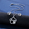 Mother's Day 304 Stainless Steel Pendant Necklace & Stud Earring, Stainless Steel Color, Mama Flower, 450mm