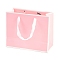 Rectangle Paper Bags with Rope Handles, for Gift Bags and Shopping Bags, Pink, 27x8x21cm