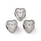 304 Stainless Steel European Beads, Big Hole Beads, Stainless Steel Color, Heart, 10x10x7.5mm, Hole: 4mm
