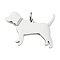 Non-Tarnish 304 Stainless Steel Pendants, with Jump Ring and Glitter, Stamping Blank Tag, Dog Charm, Stainless Steel Color, 21.5x30.5x1mm, Hole: 4mm