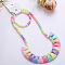 Plastic Beaded Necklaces & Beaded Bracelets, Kid Jewelry Sets, Colorful, Triangle, 450mm & 140mm