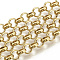 Ion Plating(IP) 304 Stainless Steel Rolo Chains, Unwelded, with Spool, Real 18K Gold Plated, 6x2mm, about 32.8 Feet(10m)/roll